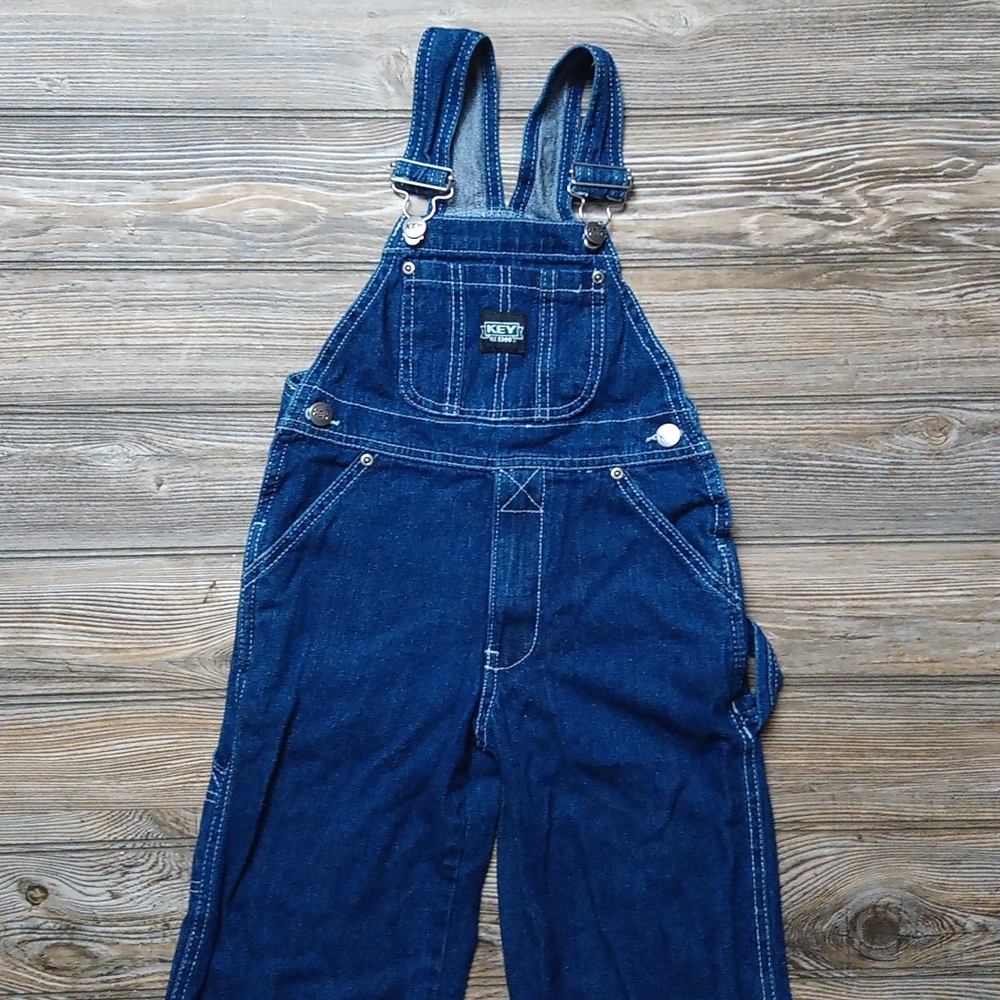 Key Kids Denim Blue Jean Overalls